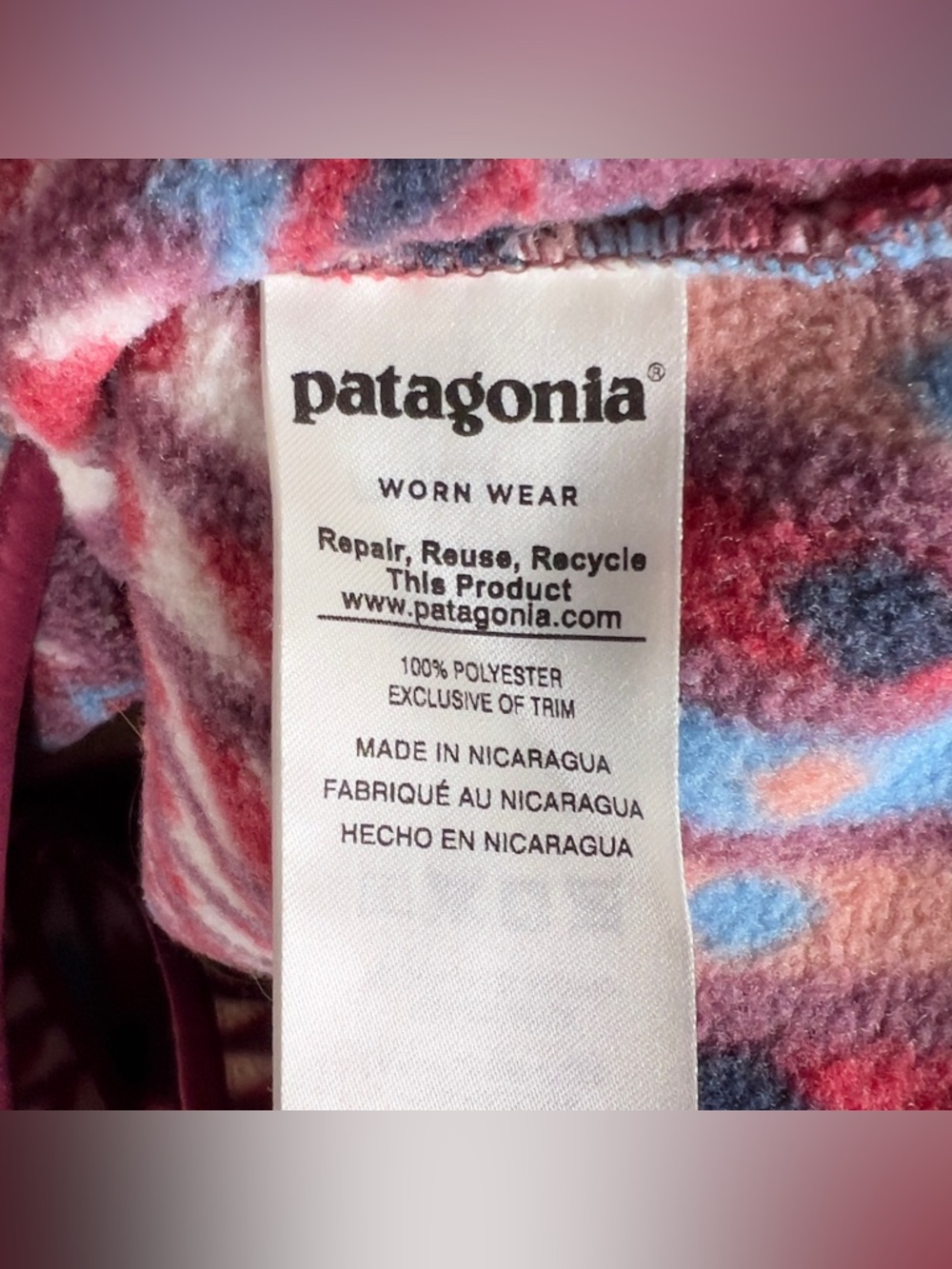 Patagonia Synchilla Kuta Klash Women's Small Fleece Pullover Dark Currant Aztec - Picture 5 of 11
